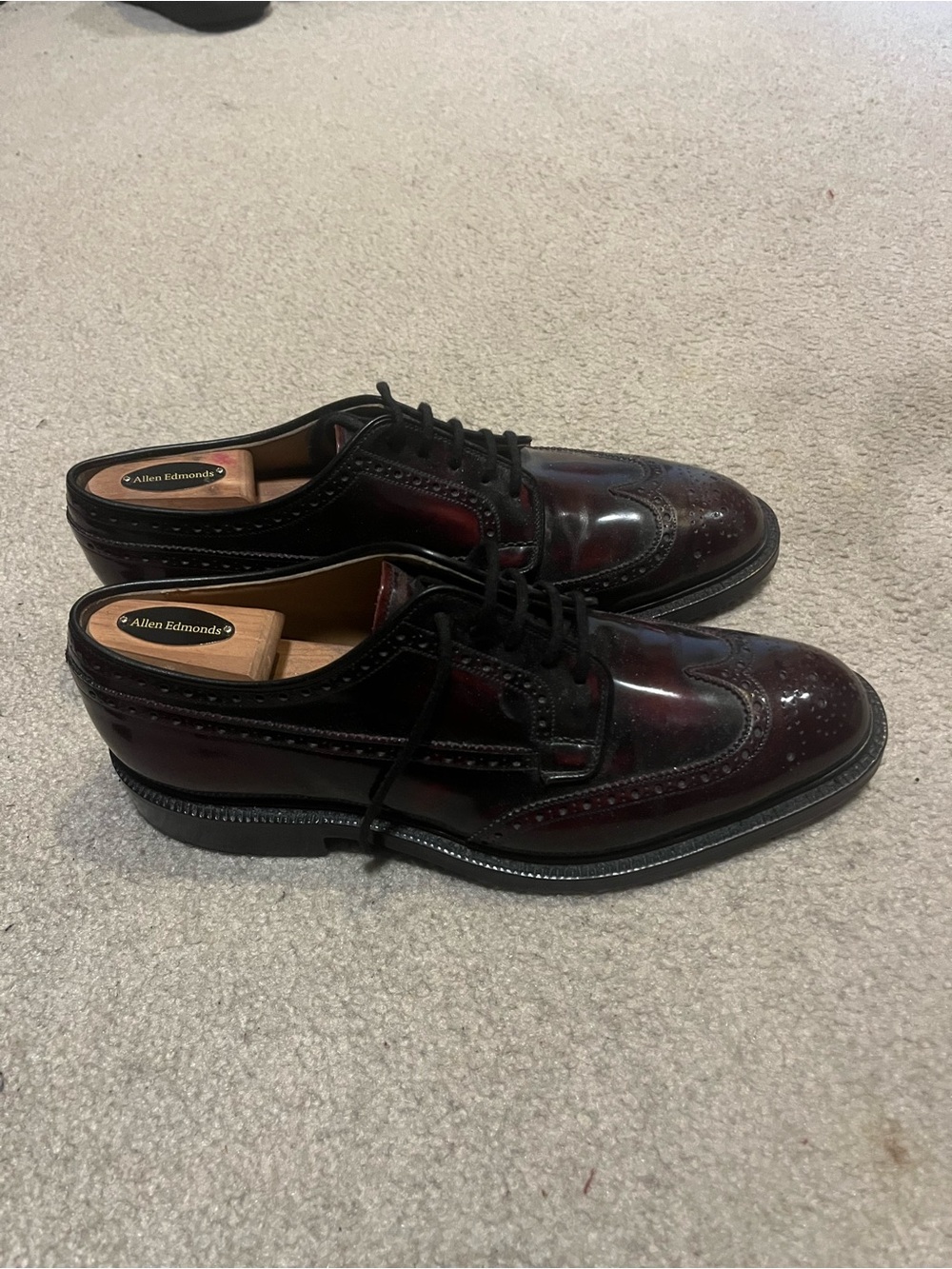 Church's Burgundy and Black Wingtip Derbys - Picture 1 of 5